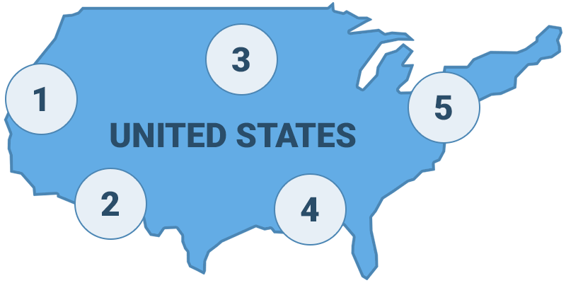 Map of United States regions